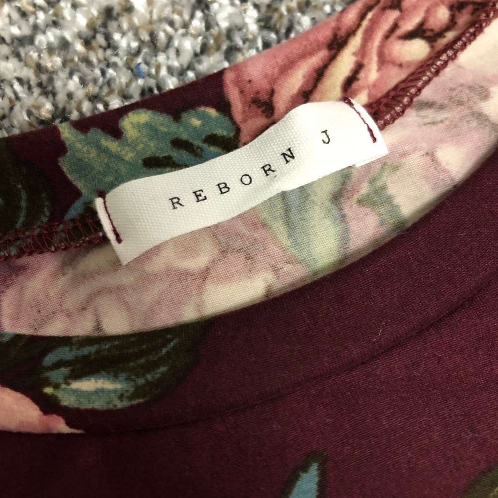 Reborn J Maroon Floral Wrap Midi Maxi Dress